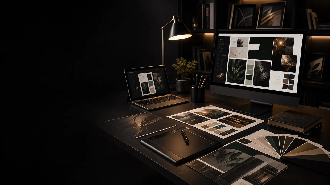 Premium graphic design workspace